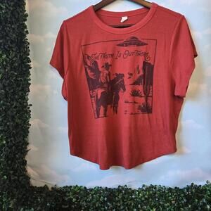 The Truth is Out There | Ribbed upcycled burnt orange top